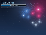 Fedora 17 hibernating with Tux on Ice using the new Beefy-Miracle theme